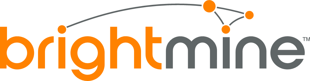 brightmine company logo in orange and grey color font